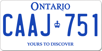 ON license plate CAAJ751