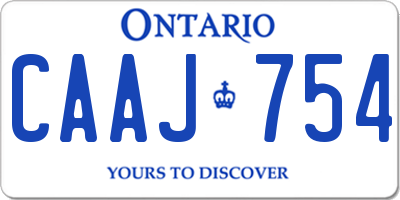 ON license plate CAAJ754