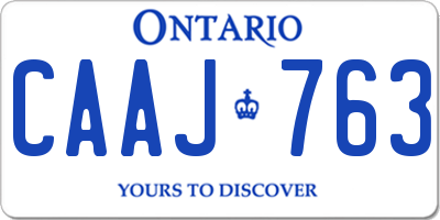 ON license plate CAAJ763