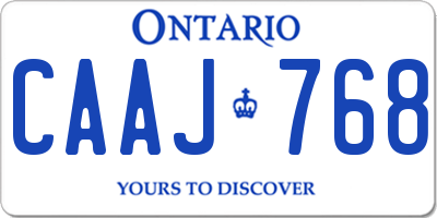 ON license plate CAAJ768