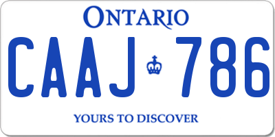 ON license plate CAAJ786