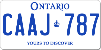 ON license plate CAAJ787