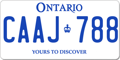 ON license plate CAAJ788