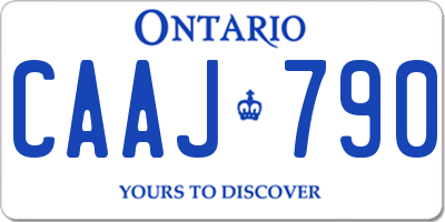 ON license plate CAAJ790