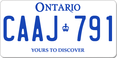 ON license plate CAAJ791