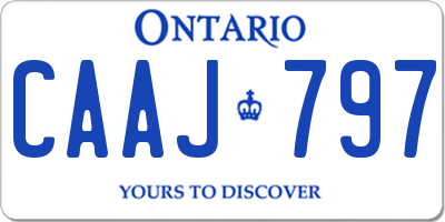 ON license plate CAAJ797