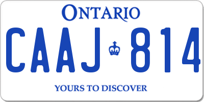 ON license plate CAAJ814