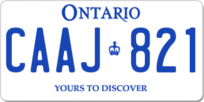 ON license plate CAAJ821