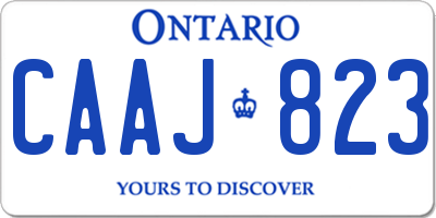 ON license plate CAAJ823