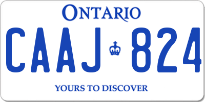 ON license plate CAAJ824