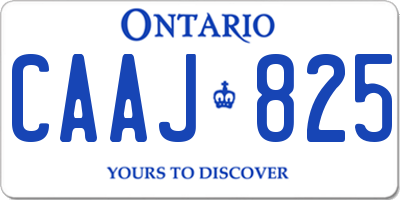 ON license plate CAAJ825