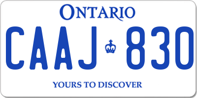 ON license plate CAAJ830