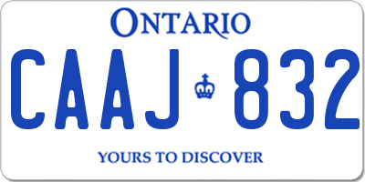 ON license plate CAAJ832