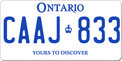 ON license plate CAAJ833