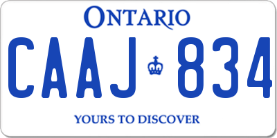 ON license plate CAAJ834