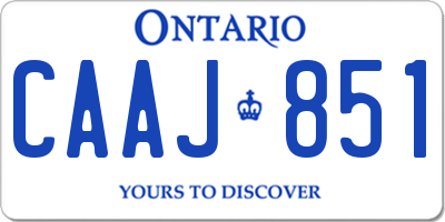 ON license plate CAAJ851