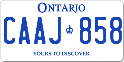 ON license plate CAAJ858