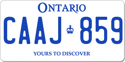 ON license plate CAAJ859