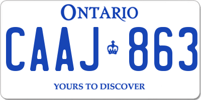 ON license plate CAAJ863