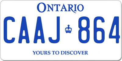 ON license plate CAAJ864