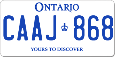 ON license plate CAAJ868