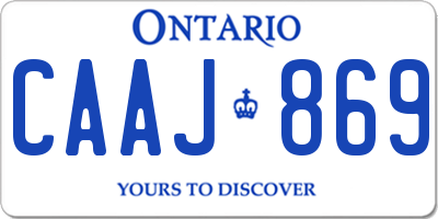 ON license plate CAAJ869