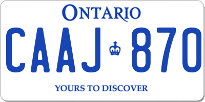 ON license plate CAAJ870