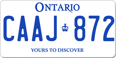 ON license plate CAAJ872