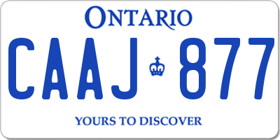 ON license plate CAAJ877