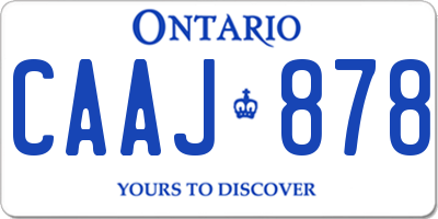 ON license plate CAAJ878