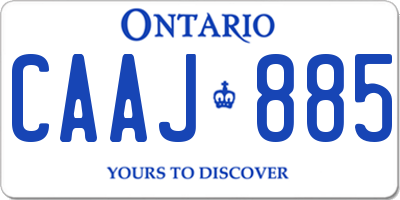 ON license plate CAAJ885