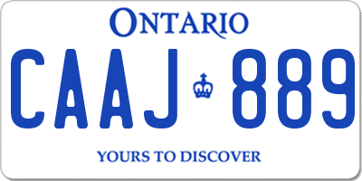 ON license plate CAAJ889