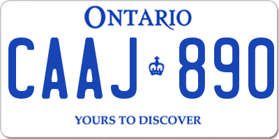 ON license plate CAAJ890