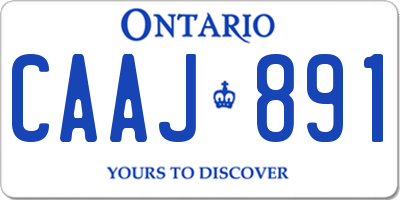 ON license plate CAAJ891