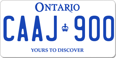 ON license plate CAAJ900