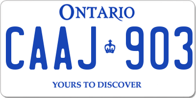 ON license plate CAAJ903