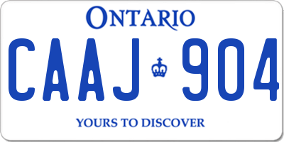 ON license plate CAAJ904