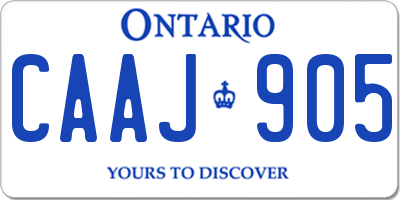 ON license plate CAAJ905