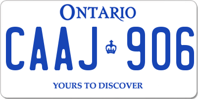 ON license plate CAAJ906