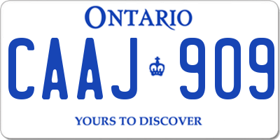 ON license plate CAAJ909