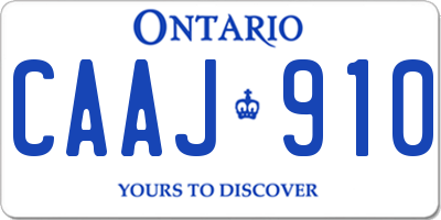 ON license plate CAAJ910