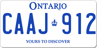 ON license plate CAAJ912