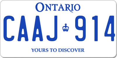 ON license plate CAAJ914