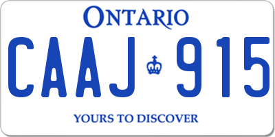 ON license plate CAAJ915