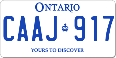 ON license plate CAAJ917