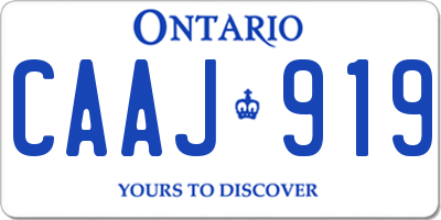 ON license plate CAAJ919