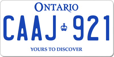 ON license plate CAAJ921