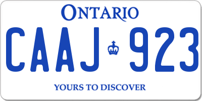 ON license plate CAAJ923