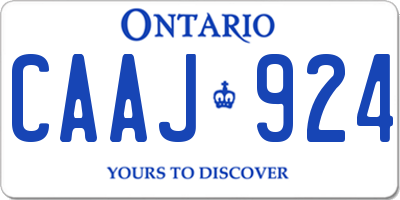 ON license plate CAAJ924