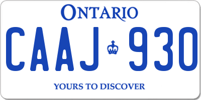 ON license plate CAAJ930